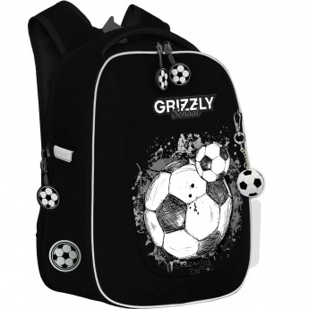 Рюкзак школьный GRIZZLY RAf-393-4/3 черный - серый