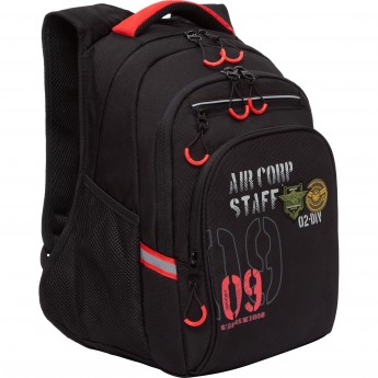 Рюкзак школьный GRIZZLY RB-050-21 черный - красный