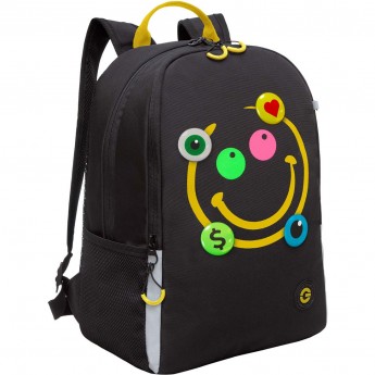 Рюкзак школьный GRIZZLY RB-351-8 черный - желтый