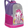 Рюкзак школьный GRIZZLY RG-363-1 /3 фиолетовый - серый