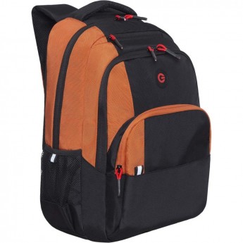 Рюкзак школьный GRIZZLY RU-330-1 черный - кирпичный