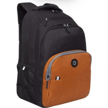 Рюкзак школьный GRIZZLY RU-330-6 черный - кирпичный