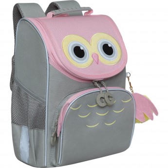 Рюкзак школьный с мешком GRIZZLY RAM-284-3 серый-розовый